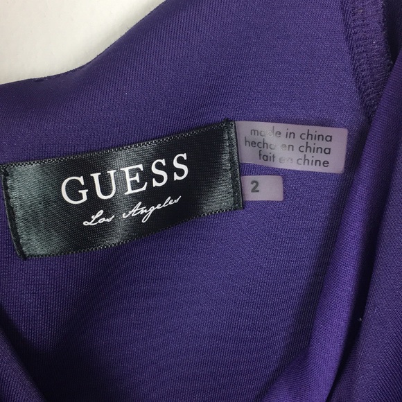 Guess Purple Keyhole Back Fitted Formal Dress Sz 2 - Picture 4 of 5